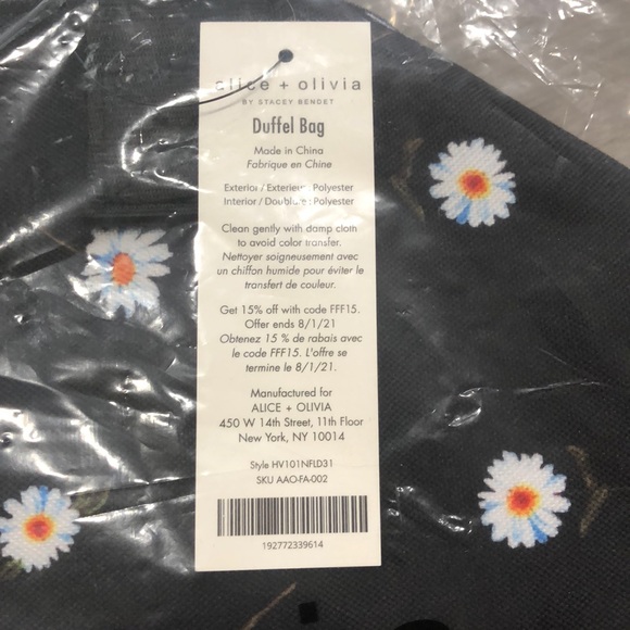 🌻🆕🌻Alice + Olivia Daisy Print Duffel Bag - Picture 8 of 9